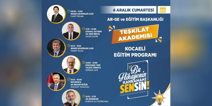 AK Parti Kocaeli’de eğitim kampı başlıyor