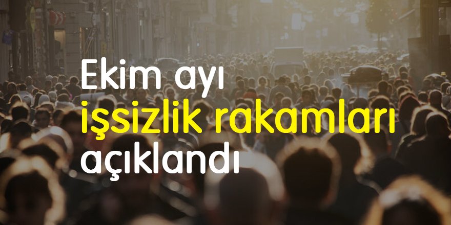 Ekim ayı işsizlik rakamları açıklandı