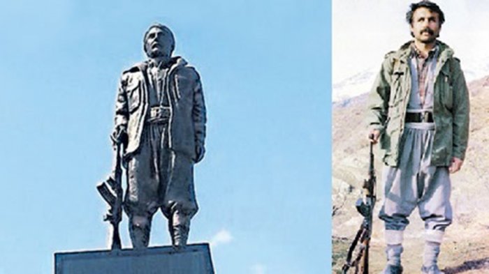 Mahsum Korkmaz heykeli yıkılıyor