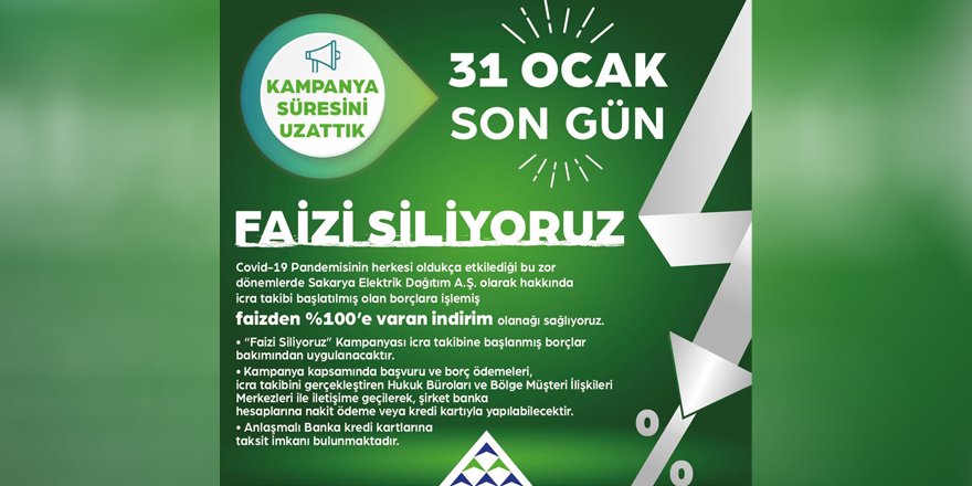 SEDAŞ’ın kampanyası 31 Ocak tarihine uzatıldı