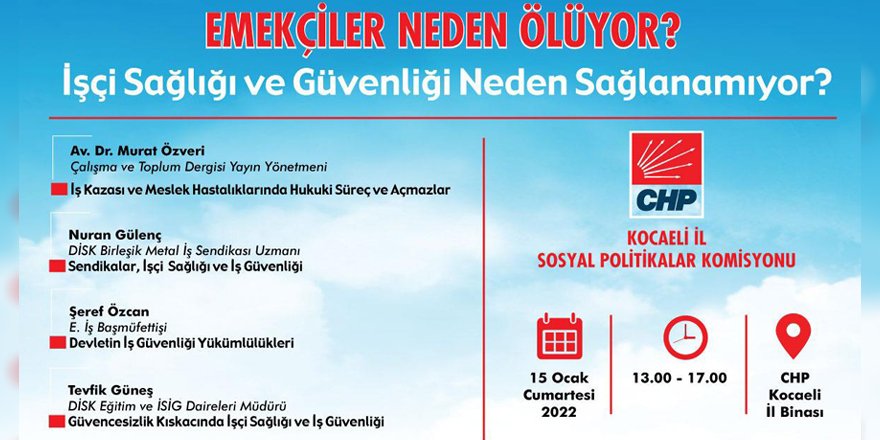 CHP, ‘İşçi Sağlığı’ konusunu masaya yatıracak
