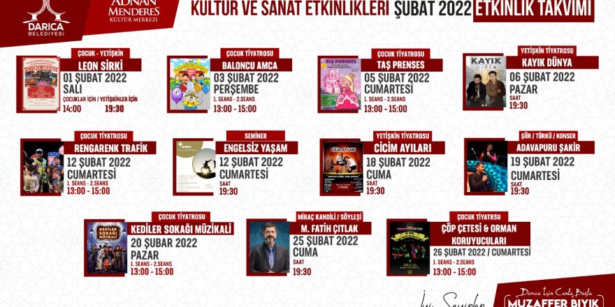 Darıca’da Şubat ayı dolu dolu geçecek