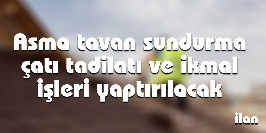 Asma tavan sundurma çatı tadilatı ve ikmal işleri yaptırılacak