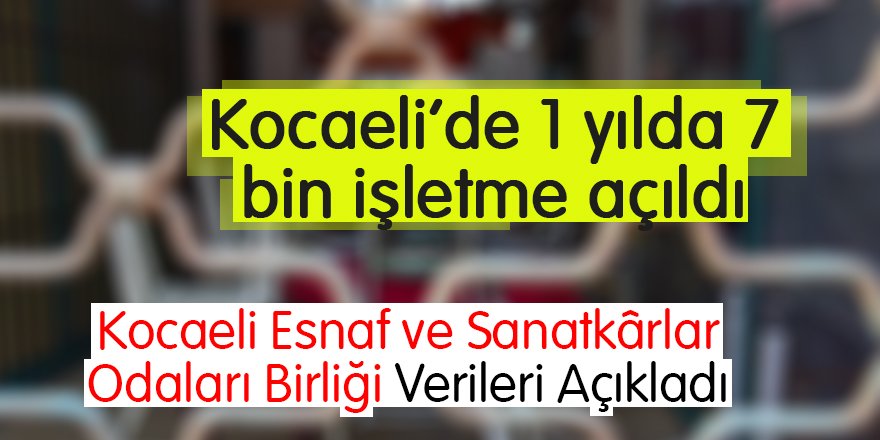 Kocaeli'de 1 yılda 7 bin işletme açıldı