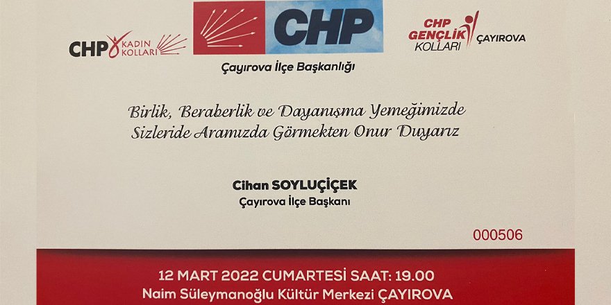 CHP Çayırova’dan dayanışma yemeği