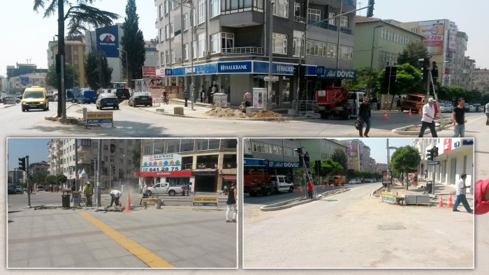 Kaldırım çalışmaları yavaş gidiyor