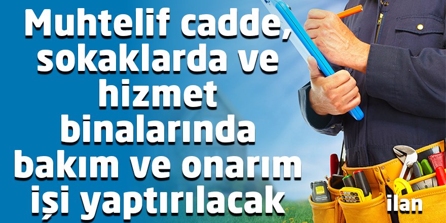 Muhtelif cadde, sokaklarda ve hizmet binalarında bakım ve onarım işi yaptırılacak