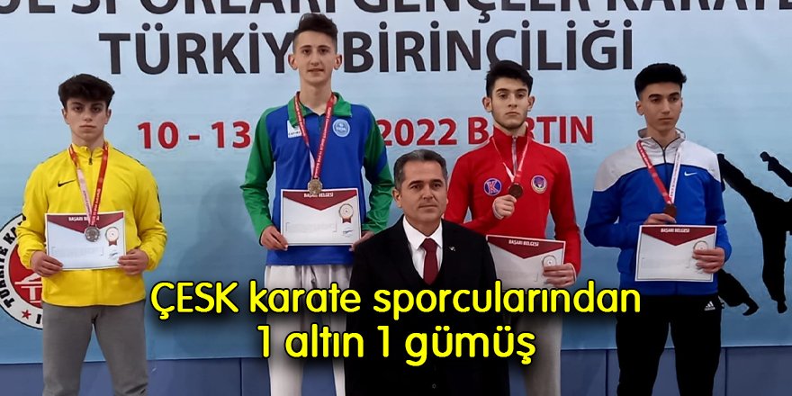 ÇESK karate sporcularından 1 altın 1 gümüş