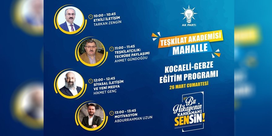 AK Parti teşkilatları eğitim alacak