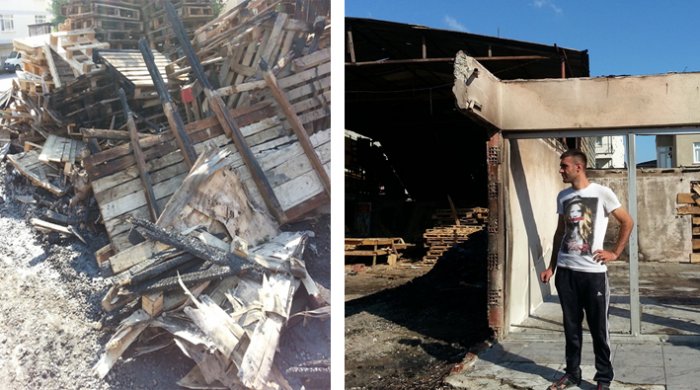 Muhtarın kömür deposunda yangın çıktı