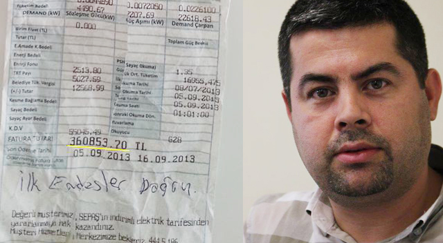 Evine 360,853.70 TL’lik elektrik faturası geldi