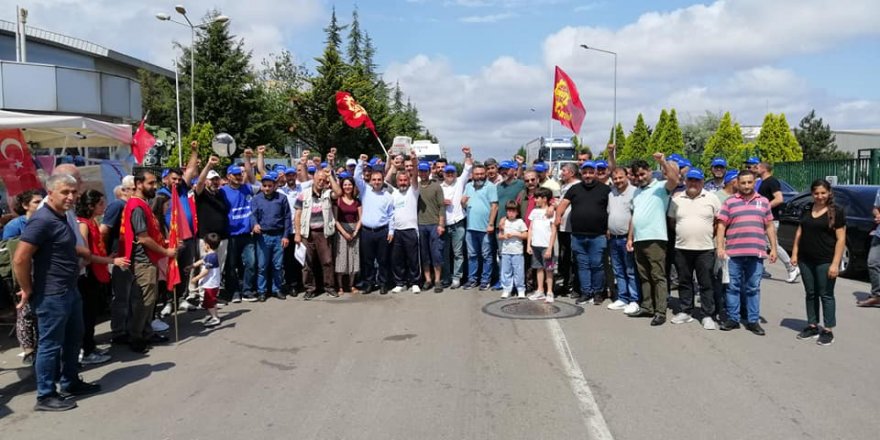 Grevdeki işçileri ziyaret ettiler