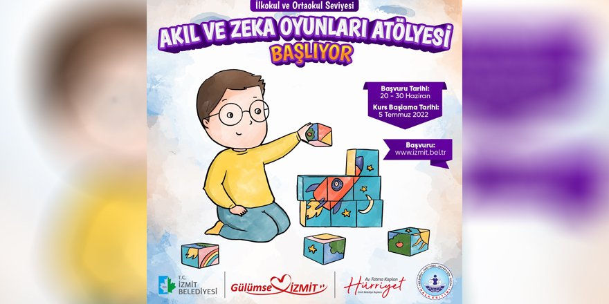 İzmit Belediyesinden Akıl ve Zeka Oyunları Atölyesi