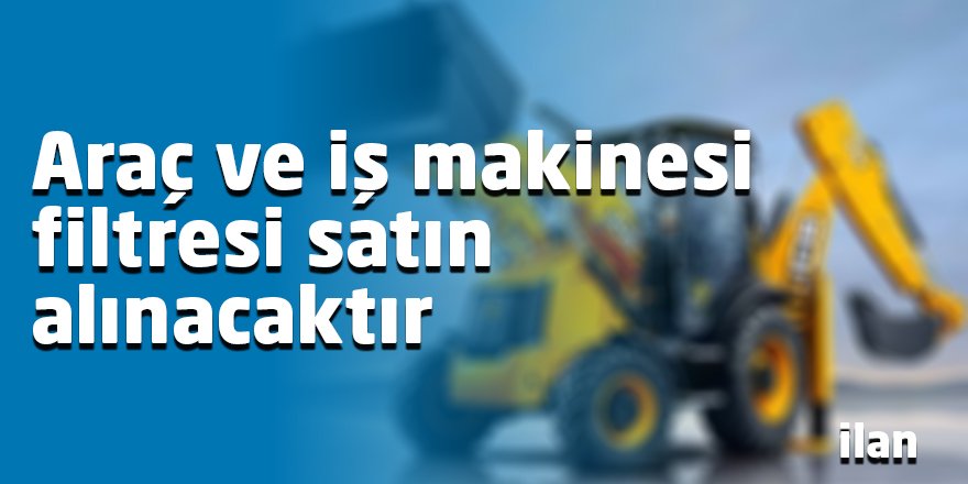 Araç ve iş makinesi filtresi satın alınacaktır