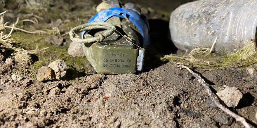 Barajda patlamamış el bombası bulundu