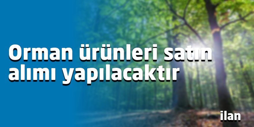 Orman ürünleri satın alımı yapılacaktır