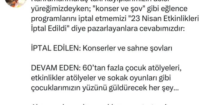 Büyükakın'dan 23 Nisan Etkinlikleri tepkisi