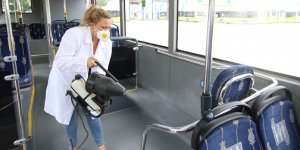 Otobüsler nano teknolojiyle temizleniyor